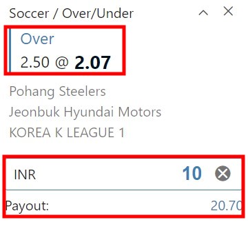 what does over under 2.5 mean in betting outcome 2